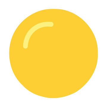 Simple yellow circle icon with a light reflection highlight Vector