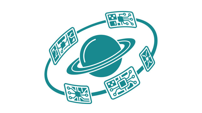 Digital Orbit: Microchips Circling Planetoid