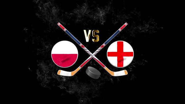 Poland vs England Hockey Rivalry with National Flags