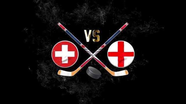 Switzerland vs England Ice Hockey Match Sports Background