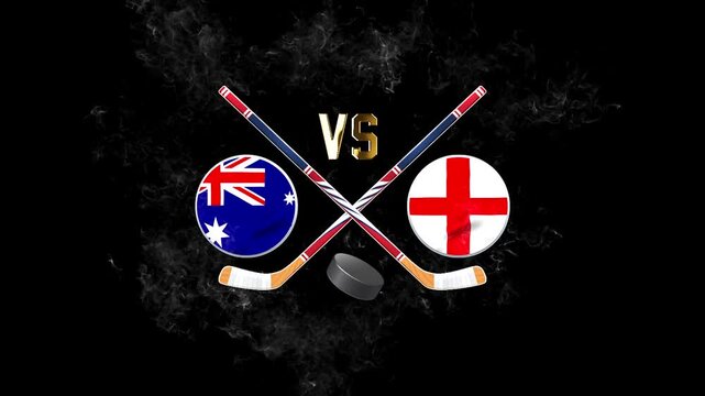 Australia vs England Hockey Rivalry with National Flags