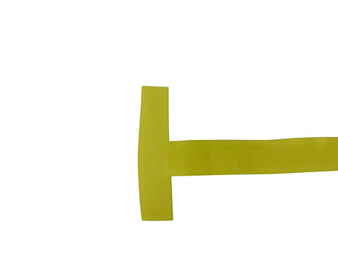 Yellow abstract t-shaped vector icon