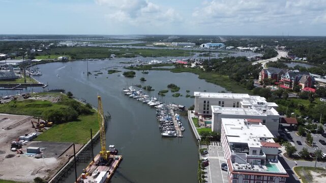 San Sebastian River Saint Augustine Florida drone shot marina