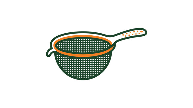 Kitchen Sieve and Strainer with Handle, Cooking Utensil, Isolated on White Background