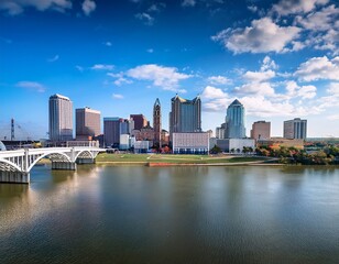 Obraz premium dayton ohio usa skyline on the great miami river