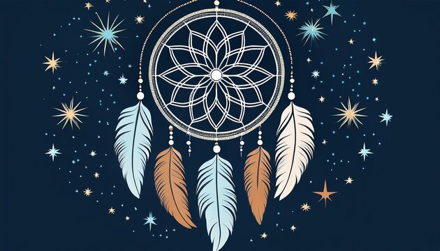 dreamcatcher with feather and stars