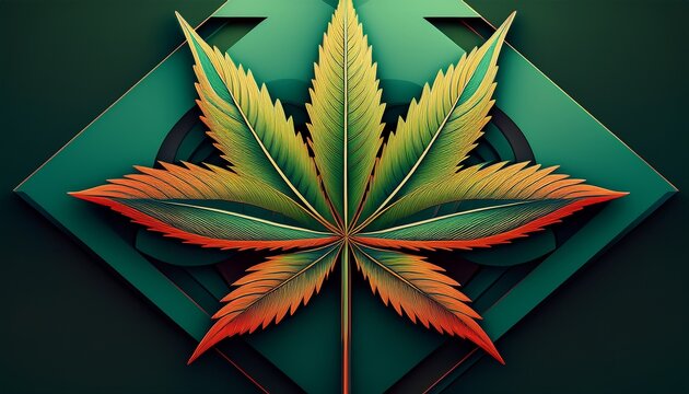 minimalist cannabis leaf designs inside geometric shapes