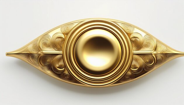 gold metal eyelet grommet isolated on white background