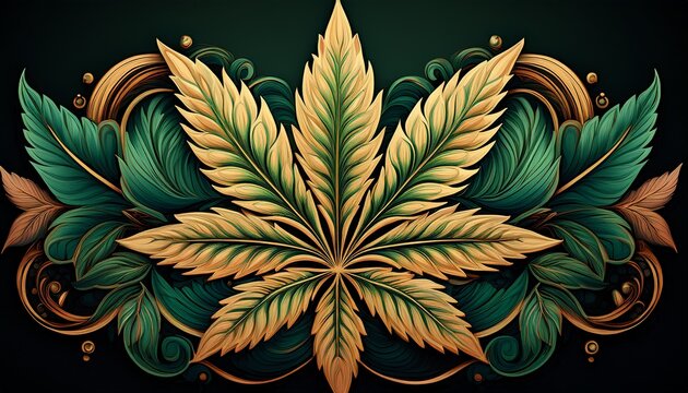 elegant cannabis leaf decorative border designs