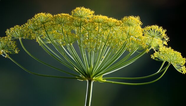 close up of blooming fennel branch