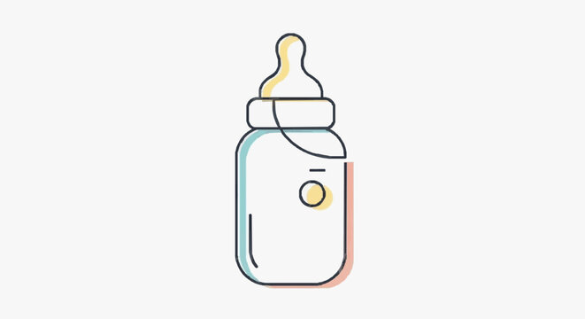 Illustrated Baby Bottle Design.