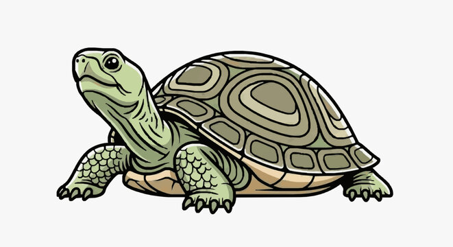 Illustrated Baby Sea Turtle.