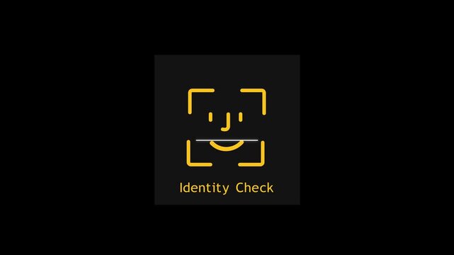 Identity check Face ID Authentication and Digital Security Animation.Modern Cybersecurity Face Scan and Biometric Identity Verification Loop