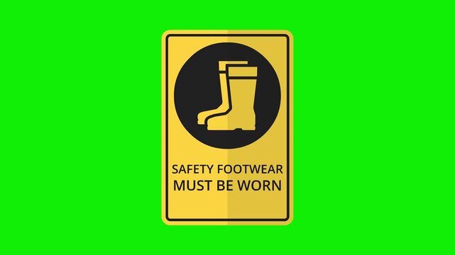 Safety Footwear Must Be Worn Sign Warning Symbol.