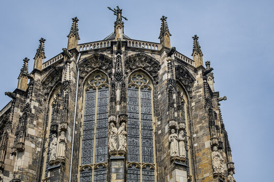 Roman Catholic Aachen Cathedral (Aachener Dom) is one of the oldest cathedrals in Europe (from 796), main Aachen's landmark and a cultural heritage. Aachen, Germany.