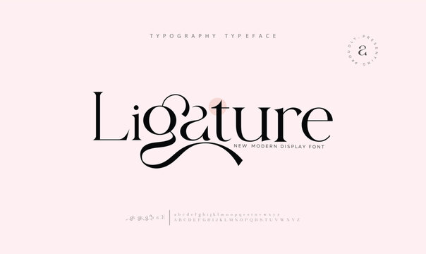 Elegant ligature alphabet letters font logo. Typography luxury classic lettering serif fonts decorative wedding vintage retro logos, design for fashion, beauty shop and brand. vector illustration