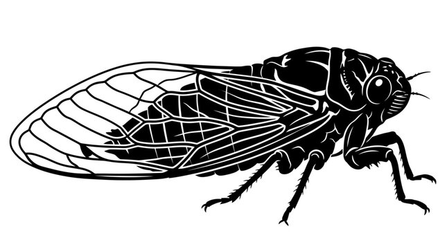 Detailed illustration of a cicada insect.