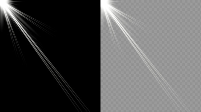 Abstract bright lens flare light effect isolated on black background for digital photography and graphic design projects