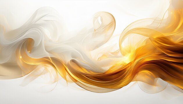 bright spotlight beam illuminating swirling white and golden smoke wisps isolated on a white background
