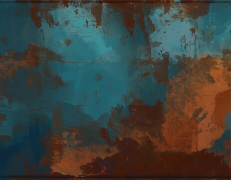 blue and brown rust texture with a distressed and weathered pattern for industrial backgrounds