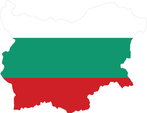 Bulgaria map flag vector and illustration 