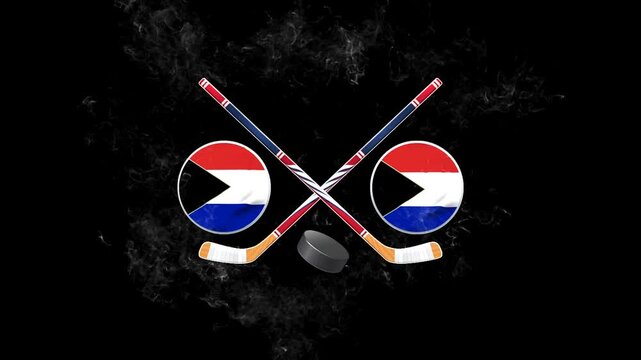Czech Republic Hockey Match Concept with Crossed Hockey Sticks