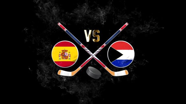 Spain vs Czech Republic Ice Hockey Match Sports Background