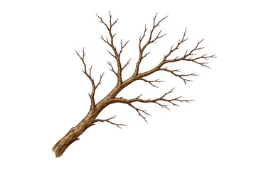 Obraz premium Detailed illustration of a bare tree branch.