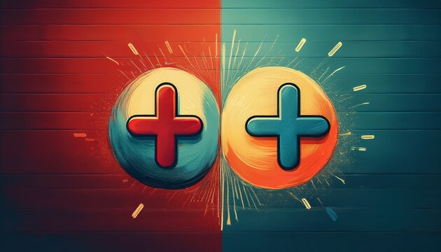 the concept of opposites or pros and cons using plus and minus signs