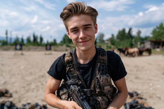 Young Man In Tactical Vest