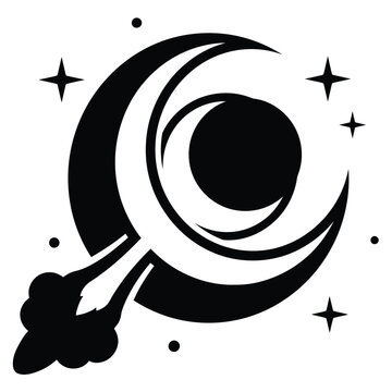 crescent moon vector silhouette 