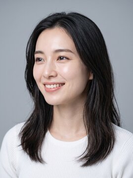 Young Japanese woman with fair skin in natural daylight at home, skincare routine and self care concept, well suited for lifestyle and beauty blogs