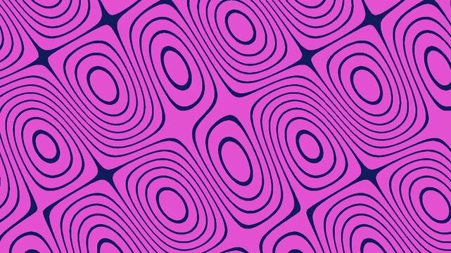 Seamless retro pattern with purple and navy concentric ovals