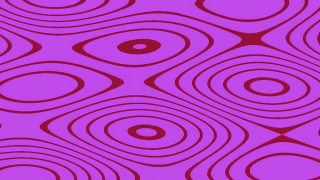 Abstract purple and red geometric pattern with concentric ovals
