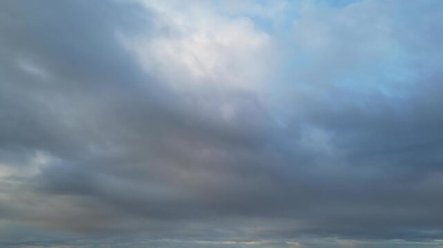 Dramatical Clouds Gathering in the Sky, hinting at impending weather changes. Unique and Dramatic Sky and Clouds over Luton City of Scotland Great Britain