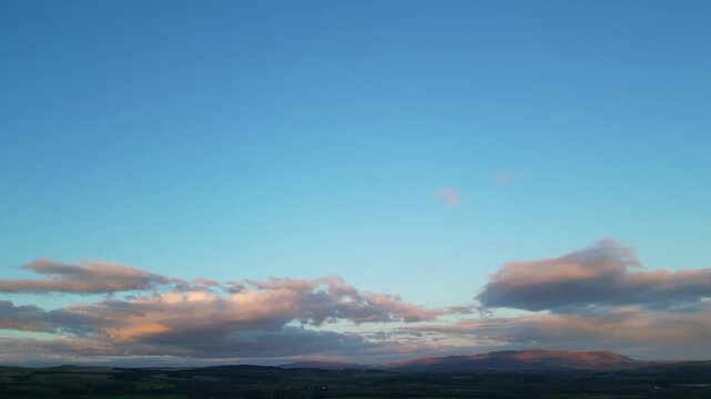 Dramatical Clouds Gathering in the Sky, hinting at impending weather changes. Unique and Dramatic Sky and Clouds over Luton City of Scotland Great Britain