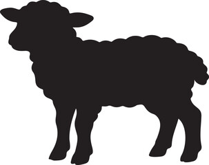 Black Sheep Silhouette Isolated Farm Animal Vector Illustration © Ms