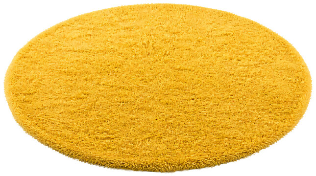 Yellow round carpet isolated on transparent background