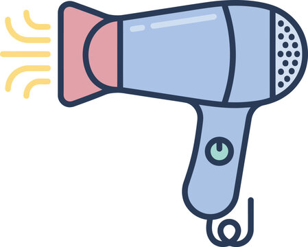 Electric Hair Dryer Blow Dryer Vector Illustration Icon