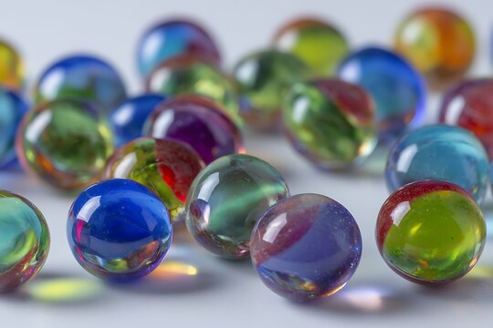 colorful glass marbles