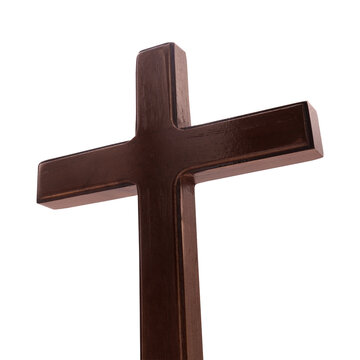 Wooden Christian Cross on Transparent Background png