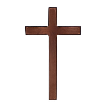Wooden Christian Cross on Transparent Background png