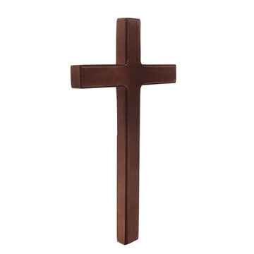 Wooden Christian Cross on Transparent Background png