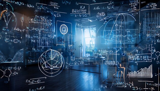 background with physical formulas