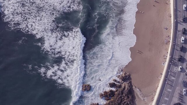 Aerial View of Porto&rsquo;s Atlantic Coastline, Portugal
