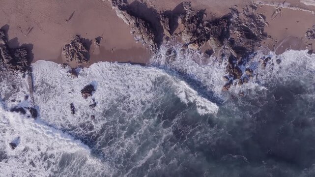 Aerial View of Porto&rsquo;s Atlantic Coastline, Portugal