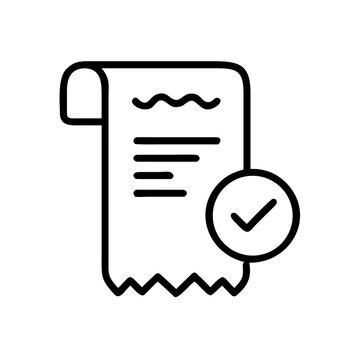 Receipt with checkmark icon for approved order.