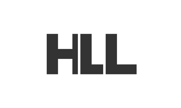 HLL logo design template with strong and modern bold text. Initial based vector logotype featuring simple and minimal typography. Trendy company identity.