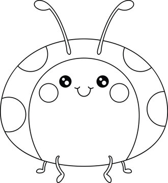 Cute Little Ladybug Coloring Page For Kids