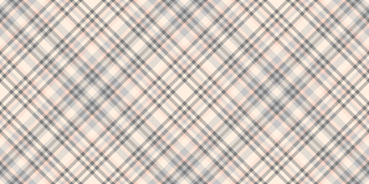 Traditional tartan plaid pattern with a woven fabric texture and clear check layout. Light and gray tones create a seamless textile surface with classic fabric heritage for fabric prints.